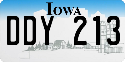IA license plate DDY213
