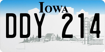 IA license plate DDY214