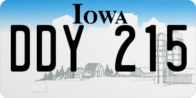 IA license plate DDY215