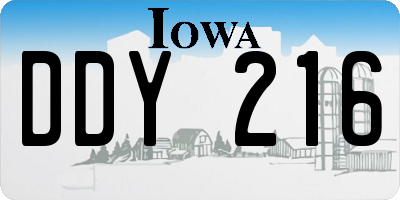 IA license plate DDY216