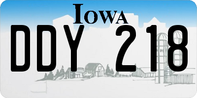 IA license plate DDY218