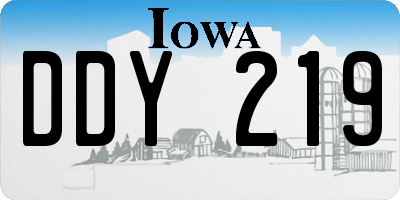 IA license plate DDY219