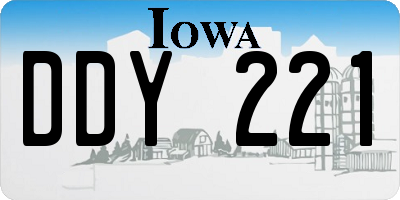 IA license plate DDY221