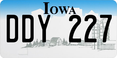 IA license plate DDY227