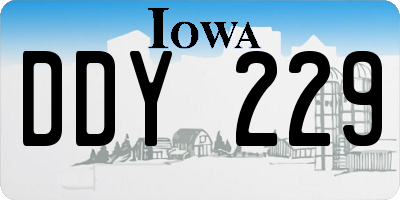 IA license plate DDY229