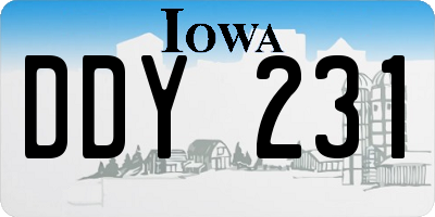 IA license plate DDY231