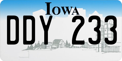 IA license plate DDY233