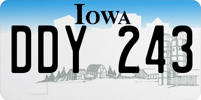 IA license plate DDY243