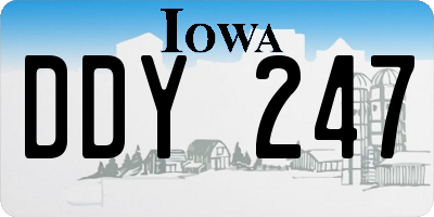 IA license plate DDY247