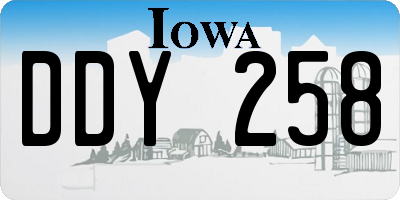 IA license plate DDY258