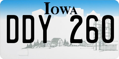 IA license plate DDY260