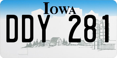 IA license plate DDY281