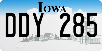 IA license plate DDY285