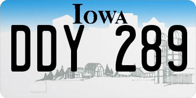 IA license plate DDY289