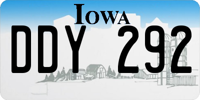 IA license plate DDY292