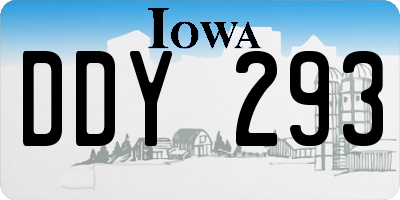 IA license plate DDY293