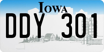 IA license plate DDY301