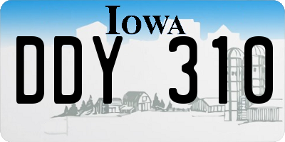 IA license plate DDY310