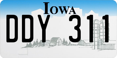 IA license plate DDY311