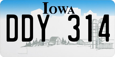 IA license plate DDY314