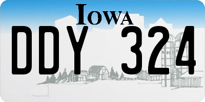 IA license plate DDY324