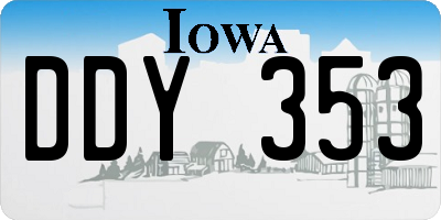 IA license plate DDY353
