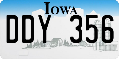 IA license plate DDY356