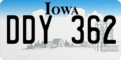 IA license plate DDY362