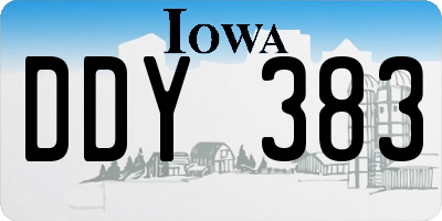 IA license plate DDY383