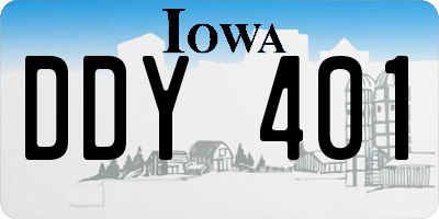 IA license plate DDY401