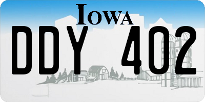 IA license plate DDY402