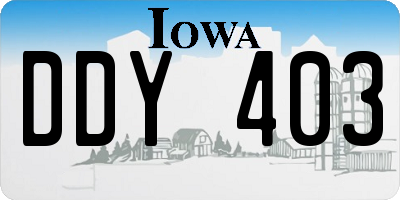 IA license plate DDY403