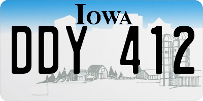 IA license plate DDY412