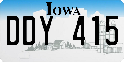IA license plate DDY415