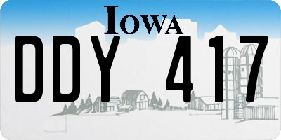IA license plate DDY417