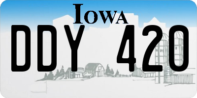 IA license plate DDY420
