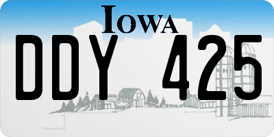 IA license plate DDY425