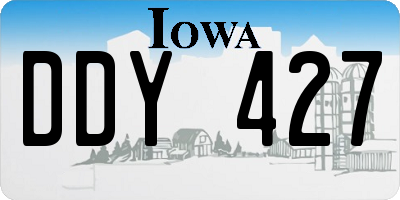 IA license plate DDY427