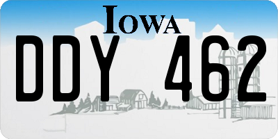 IA license plate DDY462
