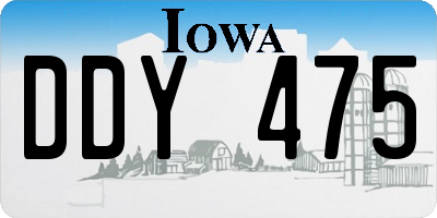 IA license plate DDY475