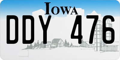 IA license plate DDY476