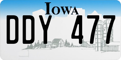 IA license plate DDY477