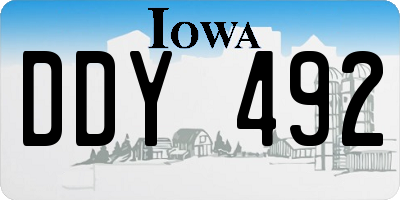 IA license plate DDY492