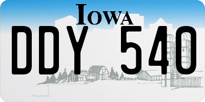 IA license plate DDY540