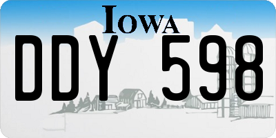 IA license plate DDY598