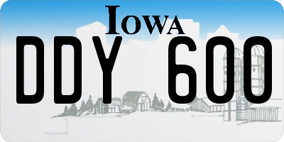 IA license plate DDY600