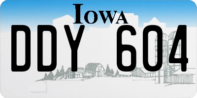 IA license plate DDY604