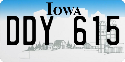 IA license plate DDY615