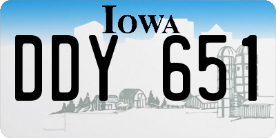 IA license plate DDY651