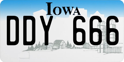 IA license plate DDY666